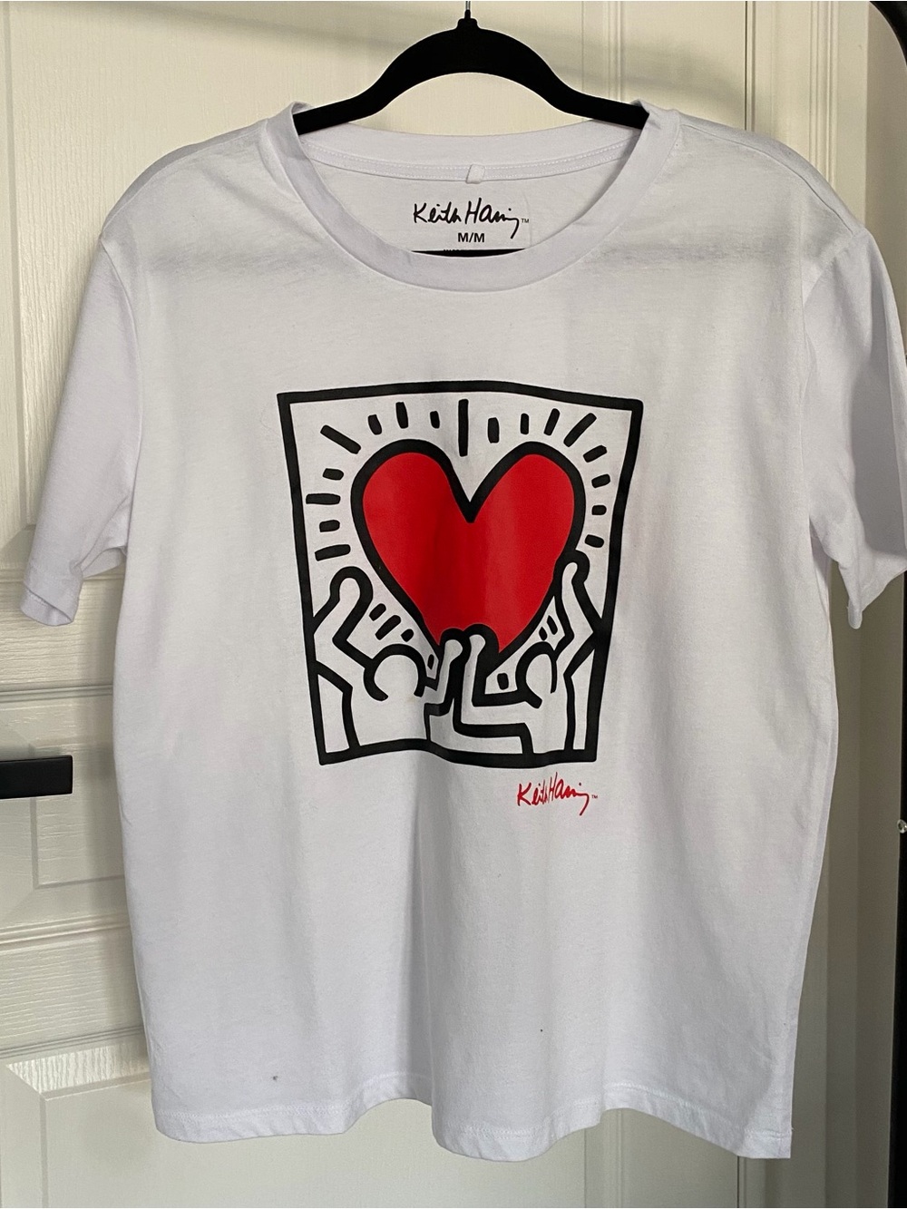 Keith Haring Graphic Tee w/ Two Men Holding a Heart